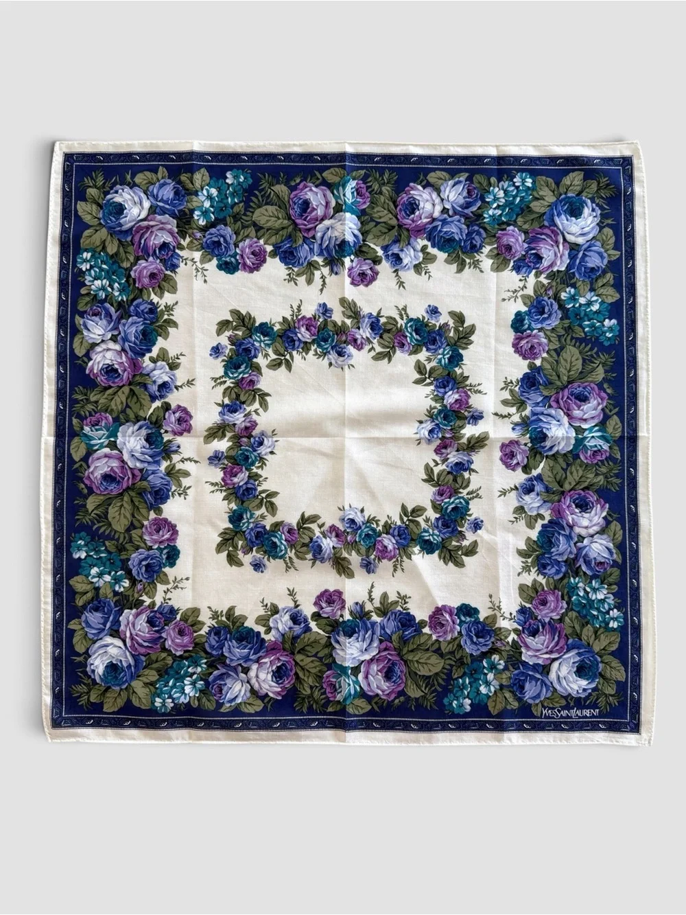 2 Yves Saint Laurent Cotton Neckerchiefs/Bandanas
